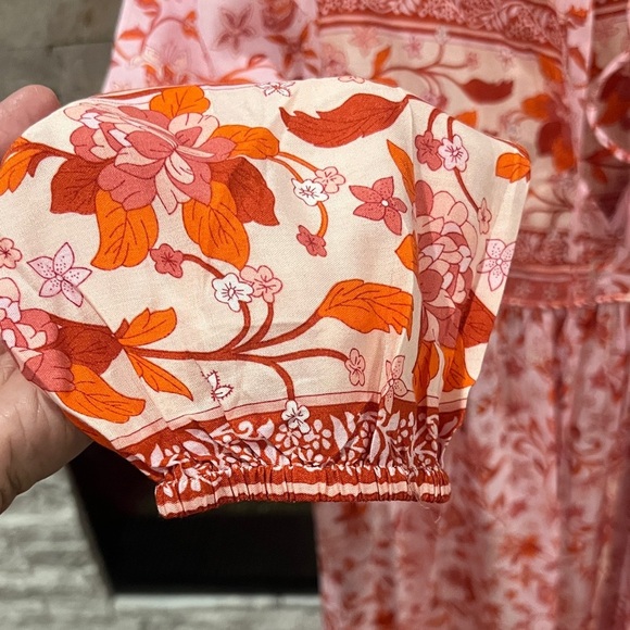 NWT R Vivimos pink floral long sleeve midi dress size 2 - Picture 6 of 15